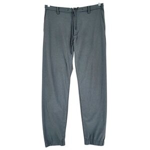 Uniqlo Jogger Pants L Mens Gray Stretch Drawstring Dry-EX Performance Techwear
